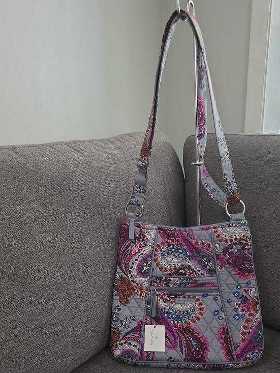 Vera Bradley Handbags - Vera Bradley Quilted Paisley Shoulder Bag in Pink and Gray